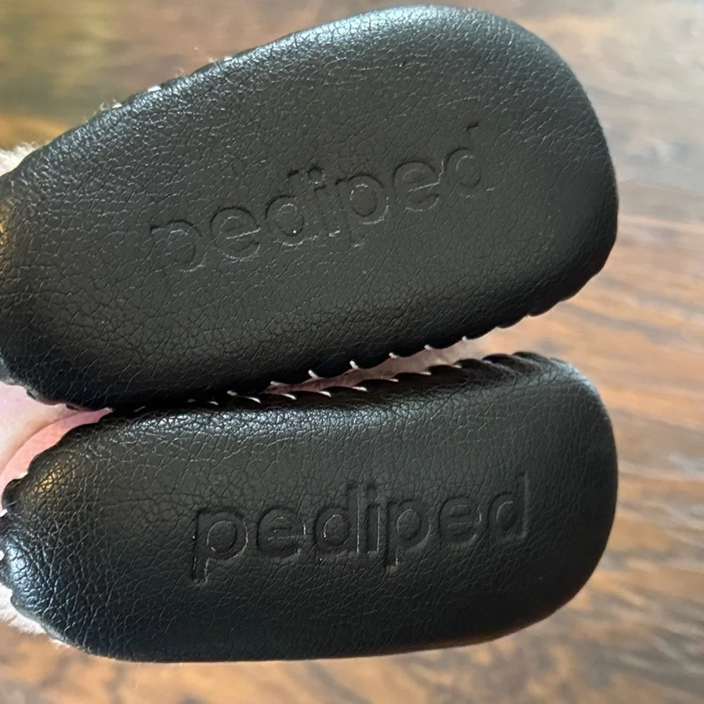 pediped Pink Faux-Fur Walker Booties with Black Soles